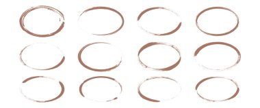 Kalem çizgisi oval mocha köpük rengi, yuvarlak çizim karalama, kalem kalem kömürü, elips karalama, dairesel grunge çerçeve, ana hatlı boya balonu, metin elemanı, el yazması yüzük. Vektör illüstrasyonu