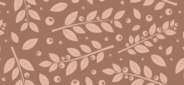 Noel aromalı dutsuz moka köpüğü rengi, ökse otu dalı, yaprak arka planı, kış ya da sonbahar bitkisi, Noel yaprakları. 2025 yılının moda renkleri. Tatil doğa vektörü illüstrasyonu