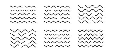 Dalga çizgisi simgesi, su ve deniz sembolü, düzenlenebilir çizgi çizimi, göl veya okyanus işareti seti, beyaz arkaplanda siyah minimum akış elementi. Düzenlenebilir felç. Basit vektör illüstrasyonu