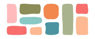 Metin kutusu düzensiz, çocuk karesi, dikdörtgen. Organik çerçeve, şirin deforme sınır. Çocuk geometrik figürü. Çizgi film diyalog baloncuğu, beyaz bg 'e izole edilmiş eğlenceli baloncuk çizimi. Vektör illüstrasyonu