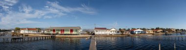 Authentic Fishing houses on the water in the village of Turlida, Mesolongi, Greece clipart