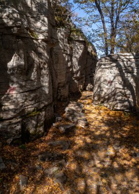 Beloi, Yunanistan 'ın Epirus dağlarındaki Vikos Boğazı' nda güverte yürüyüş patikası