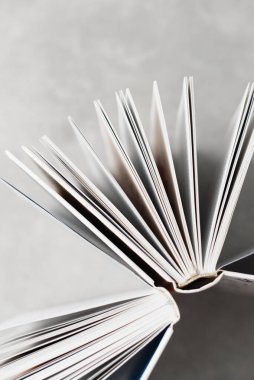 Kitap sevenler günü konseptiyle beyaz duvara karşı kitap aç