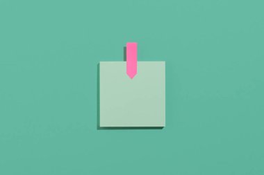 Açık yeşil arka plandaki notlar için boş yeşil kağıt sayfa. Açık yeşil arka planda ofis ve okul malzemeleri. Okul konseptine geri dön, üst görünüm