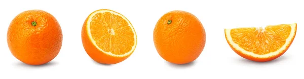 柑橘类水果 有切碎的橙子 在白色的背景上被隔离 剪切路径 — 图库照片