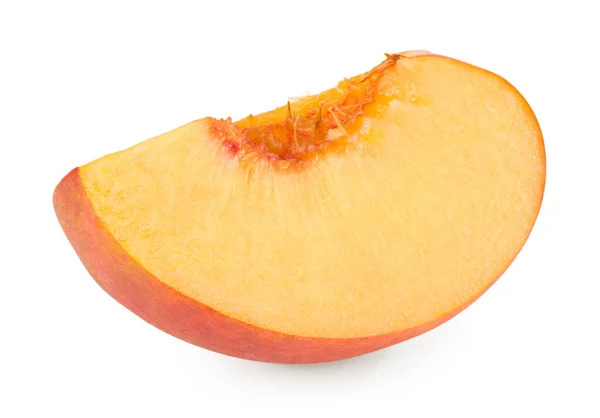 Cut Peach Fruit Isolated White Background Clipping Path — Stock Photo, Image