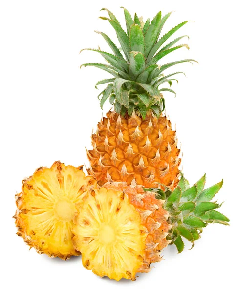 stock image sliced pineapple isolated on white background. exotic fruit. clipping path