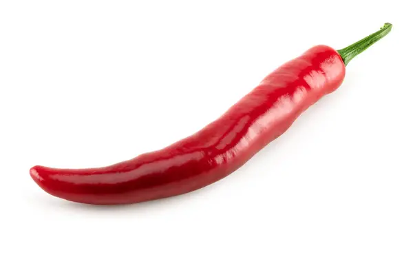Červené Horké Chilli Papričky Izolované Bílém Pozadí Cesta Oříznutí — Stock fotografie