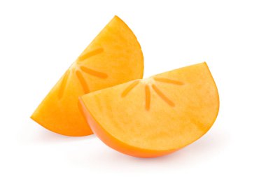 Beyaz arka planda izole edilmiş taze hurma dilimleri. kırpma yolu