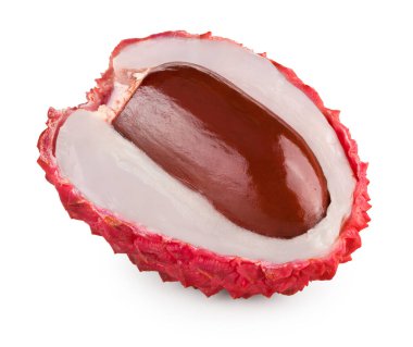 Taze liçi beyaz arka planda izole edilmiş. kırpma yolu