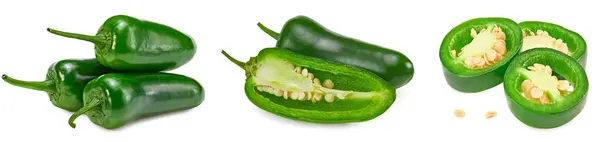 Jalapeno Chili Peppers Isolated White Background Capsicum Annuum Fruits Clipping Royalty Free Stock Photos
