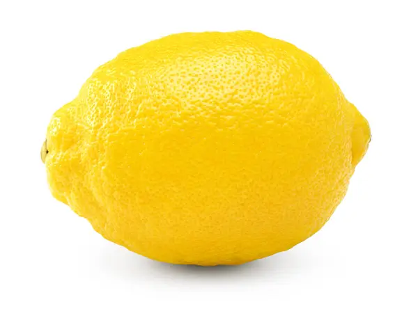 Single Lemon Isolated White Background Clipping Path Stock Image