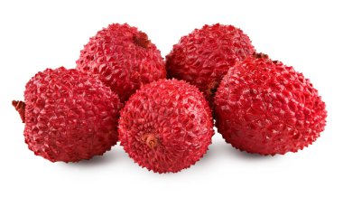 Fresh lychee isolated on white background. clipping path