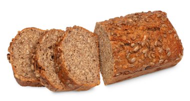 Beyaz arka planda izole edilmiş taze pişmiş ekmek. kırpma yolu