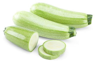 Dilimlenmiş kabak ya da beyaz arka planda izole edilmiş ilik. kırpma yolu