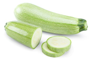 Kabak ya da kemik iliği dilimleri beyaz arka planda izole edilmiş. Tam alan derinliği. kırpma yolu