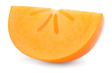 Beyaz arka planda izole edilmiş dilimlenmiş olgun hurma. kırpma yolu