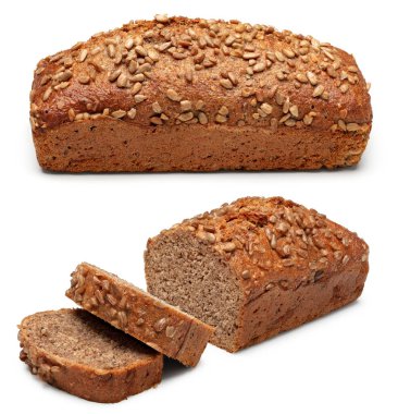 Beyaz arka planda izole edilmiş taze pişmiş ekmek. kırpma yolu