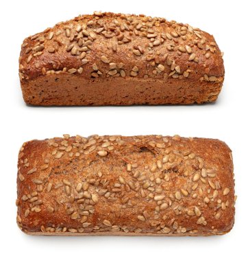Beyaz arka planda izole edilmiş taze pişmiş ekmek. kırpma yolu