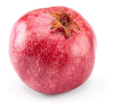 Beyaz arka planda izole edilmiş tek bir nar. kırpma yolu