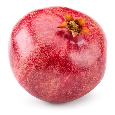 Beyaz arka planda izole edilmiş tek bir nar. kırpma yolu