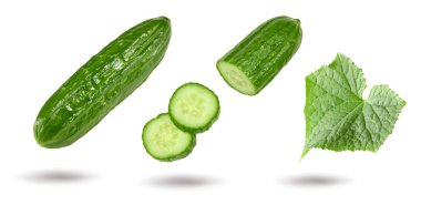 Salatalık beyaz arka planda izole edilmiş. kırpma yolu