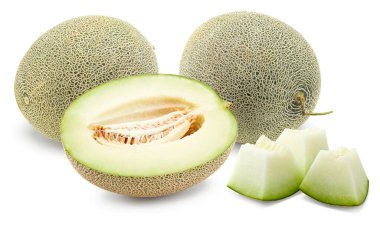 Karpuz beyaz arka planda izole edilmiş. Taze kavun. kırpma yolu