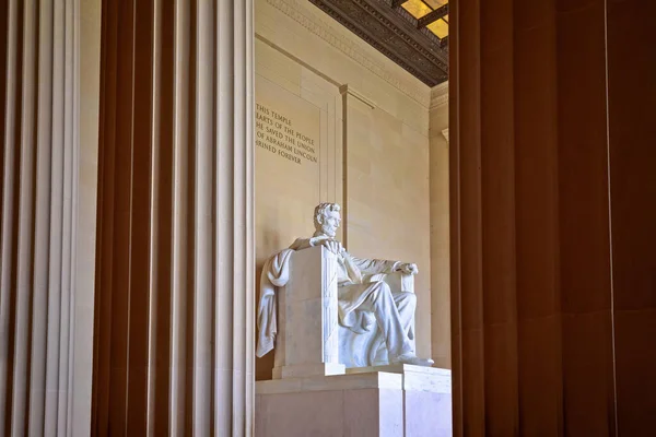 Washington Usa Března 2022 Lincolnovy Sloupy Socha Prezidenta Abrahama Lincolna — Stock fotografie