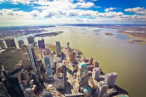 New York City Downtown Und Waterfront Luftaufnahme Vereinigte Staaten Von — Stockfoto