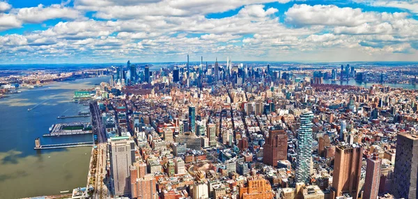 New York City Epic Skyline Aerial Panoramic View Spojené Státy — Stock fotografie