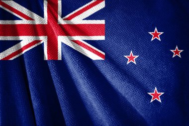 Havlu yüzeyi illüstrasyonunda Yeni Zelanda bayrağı, ülke sembolü