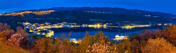 Baía Bakar Kvarner Panorama Noite Área Costa Adriático Croácia — Fotografia de Stock