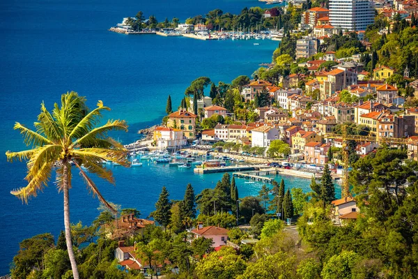 Місто Волоско Opatija Riviera Colofrul View Kvarner Bay Croatia — стокове фото