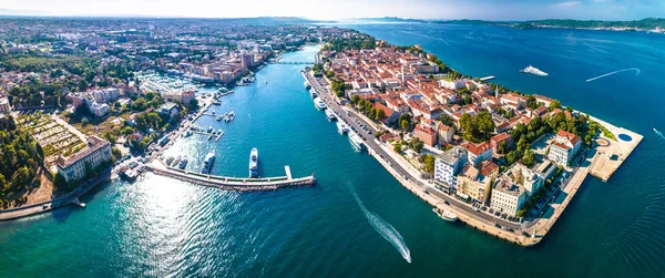 Zadar市空中全景景观 克罗地亚达尔马提亚地区旅游胜地 — 图库照片