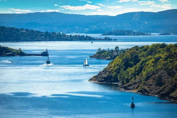 stock image Scenic Oslofjord and Oslo waterfront view, capital city of Norway