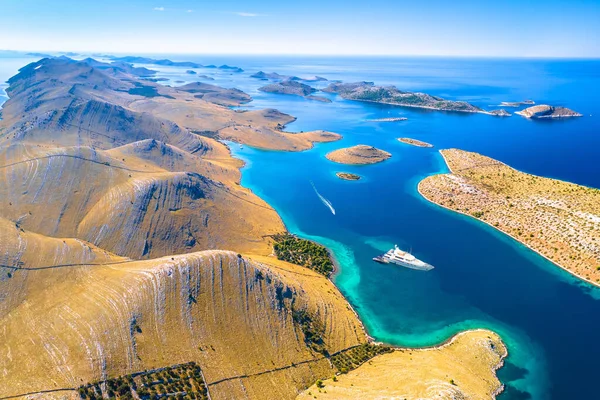 Islas Kornati Parque Nacional Archipiélago Espectacular Costa Vista Aérea Paisaje —  Fotos de Stock