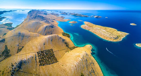 Amazing Kornati Park Narodowy Archipelag Panoramiczny Widok Lotu Ptaka Krajobraz — Zdjęcie stockowe