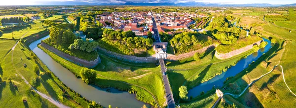 Città Palmanova Mura Difesa Trincee Vista Panoramica Aerea Patrimonio Mondiale — Foto Stock