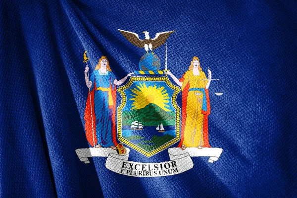 Σημαία Της Πολιτείας Της Νέας Υόρκης Στην Απεικόνιση Επιφάνεια Πετσέτα — Φωτογραφία Αρχείου
