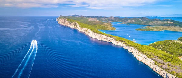 Telascica Park Krajobrazowy Klify Dugi Otok Wyspa Panorama Lotnicza Archipelag — Zdjęcie stockowe