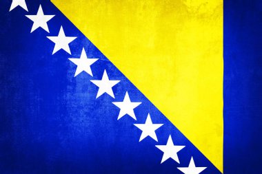 Grunge illustration of Bosnia and Herzegovina flag, concept of Bosnia and Herzegovina 
