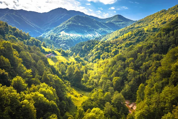 ドロマイトのアルプスの風景アルプスの風景 緑の風景Odロンバルディア イタリア — ストック写真