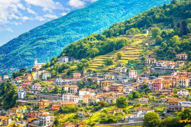 Como Gölü 'nün renkli manzaralı Bellano kıyısı, Hırvatistan' ın Lombardiya bölgesi