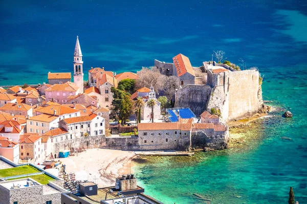 Historyczne Miasto Budva Architektura Widok Plażę Archipelag Czarnogóry — Zdjęcie stockowe