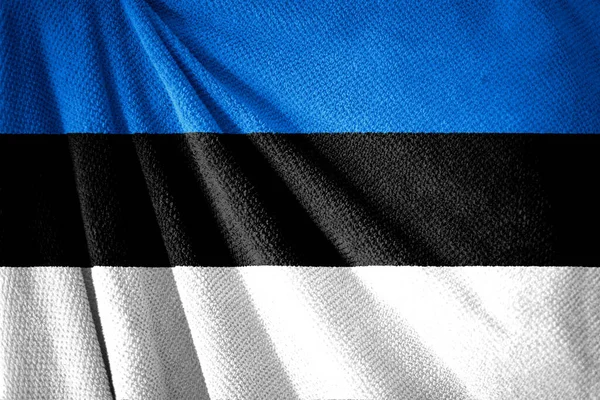 Σημαία Εσθονίας Στην Επιφανειακή Απεικόνιση Πετσετών Σύμβολο Χώρας — Φωτογραφία Αρχείου