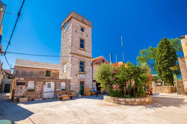 Mediterranean Stone Village Het Eiland Krapanj Zee Spons Oogst Dorp — Stockfoto