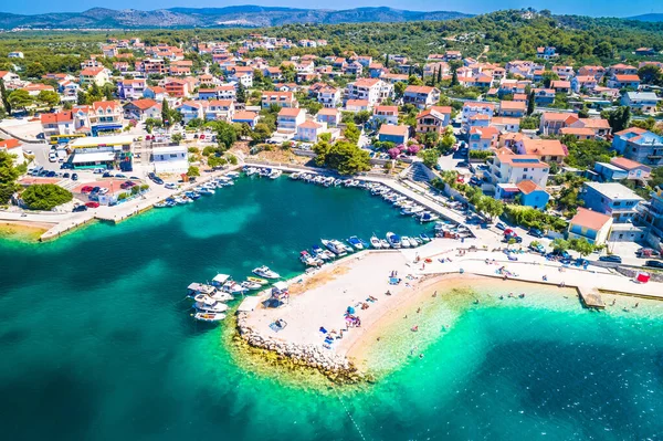 Brodarica Village Adriatic Sea Aerial View Sibenik Archipelago Dalmatia Croácia — Fotografia de Stock