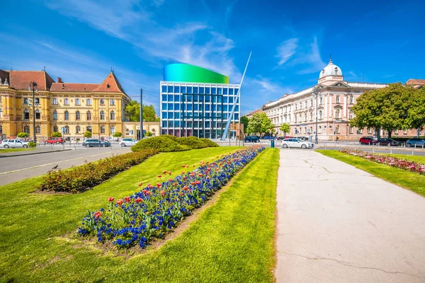 Zagreb République Croatie Vue Sur Architecture Carrée Célèbres Monuments Capitale — Photo