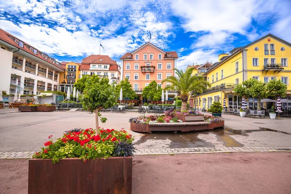 Stad Lindau Bodensee Centrum Kleurrijke Architectuur Uitzicht Beieren Regio Van — Stockfoto
