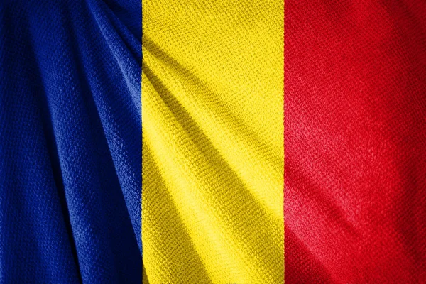 罗马尼亚国旗在毛巾表面的图解 国家符号 — 图库照片